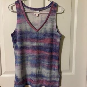 LuLaRoe Purple and Pink Knit Tank Top